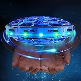 semai Mini UFO Drohne Fliegender Ball, Fliegendes Spielzeug Handgesteuerter 360°Rotierenden Hover Flying Ball mit LED Licht, Indoor Outdoor Geschenke für Kinder Jungen Mädchen 6 7 8 9 10+ Jahre, Blau