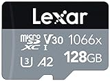 Lexar Professional 1066x Micro SD Karte 128GB, Speicherkarte microSDXC UHS-I SILVER Serie, Enthält SD-Adapter, Bis Zu 160MB/s Lesegeschwindigkeit, für Action-Kamera, Drohnen, Handy (LMS1066128G-BNAAG)