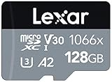 Lexar Professional 1066x Micro SD Karte 128GB, Speicherkarte microSDXC UHS-I SILVER Serie, Enthält SD-Adapter, Bis Zu 160MB/s Lesegeschwindigkeit, für Action-Kamera, Drohnen, Handy (LMS1066128G-BNAAG)