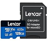 Lexar High-Performance 633x Micro SD Karte 128GB, microSDXC UHS-I Karte, Bis Zu 100MB/s Lesegeschwindigkeit, Speicherkarte Micro SD, Kompatibel mit Switch, Handys und Tablets (LSDMI128BBEU633A)