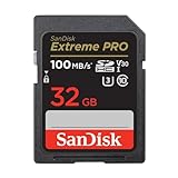 SanDisk Extreme PRO SDHC UHS-I Speicherkarte 32 GB (V30, Übertragungsgeschwindigkeit 100 MB/s, U3, 4K UHD Videos, temperaturbeständig)