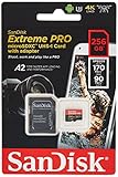 SanDisk Extreme Pro 256 GB microSDXC Memory Card + SD Adapter with A2 App Performance + Rescue Pro Deluxe 170 MB/s Class 10, UHS-I, U3, V30