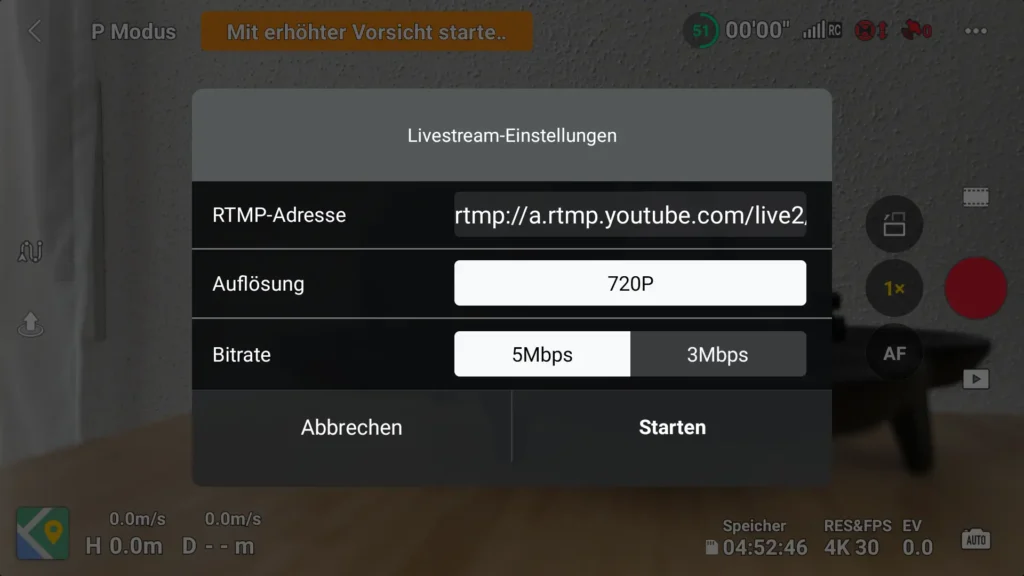 dji live streaming tutorial fly app streaming einstellungen