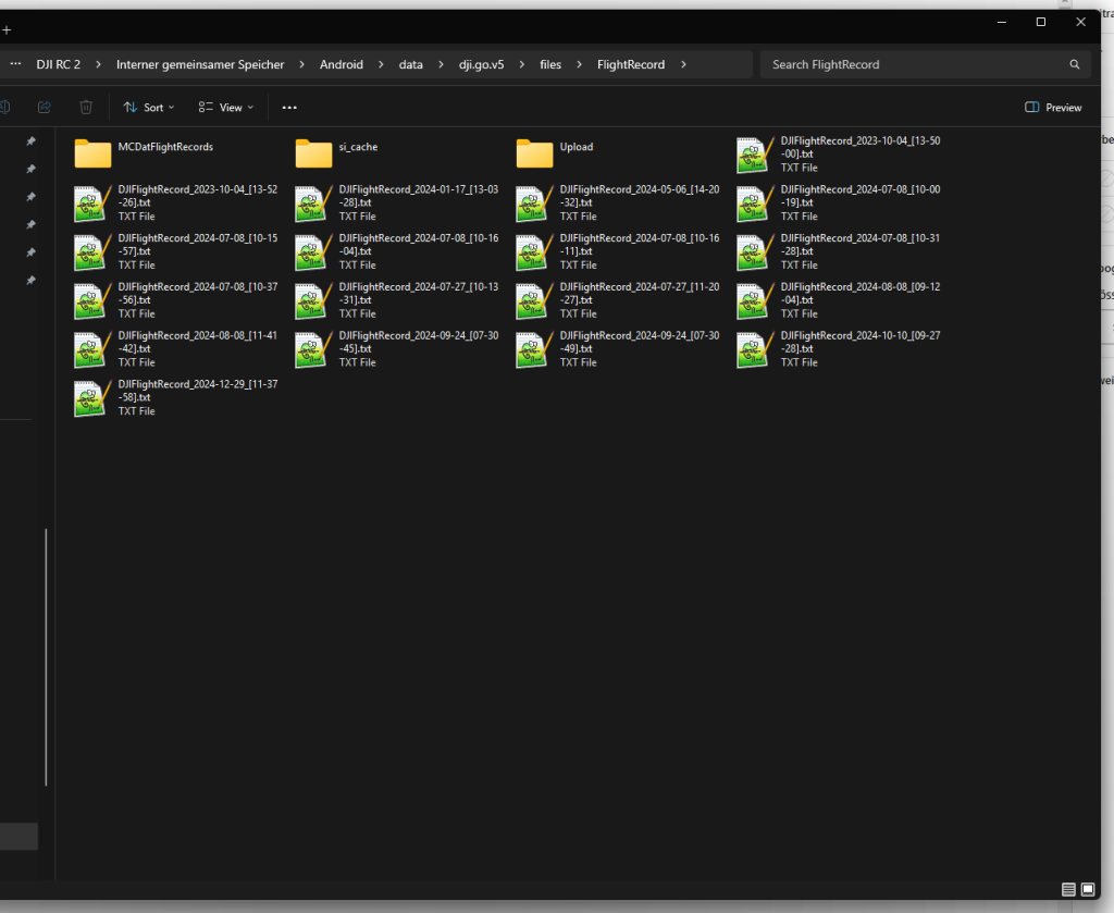dji flight log datei exportieren rc 2 fernsteuerung